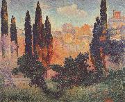 Henri Edmond Cross Cypresses at Cagnes Germany oil painting artist